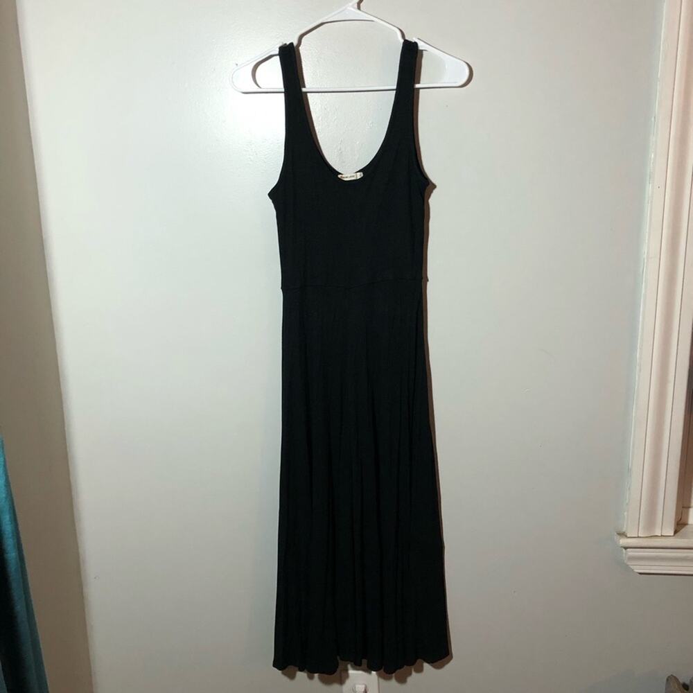 Marine layer Lexi rib sun-in scoop neck dress black S modal stretchy minimalist - Picture 4 of 13